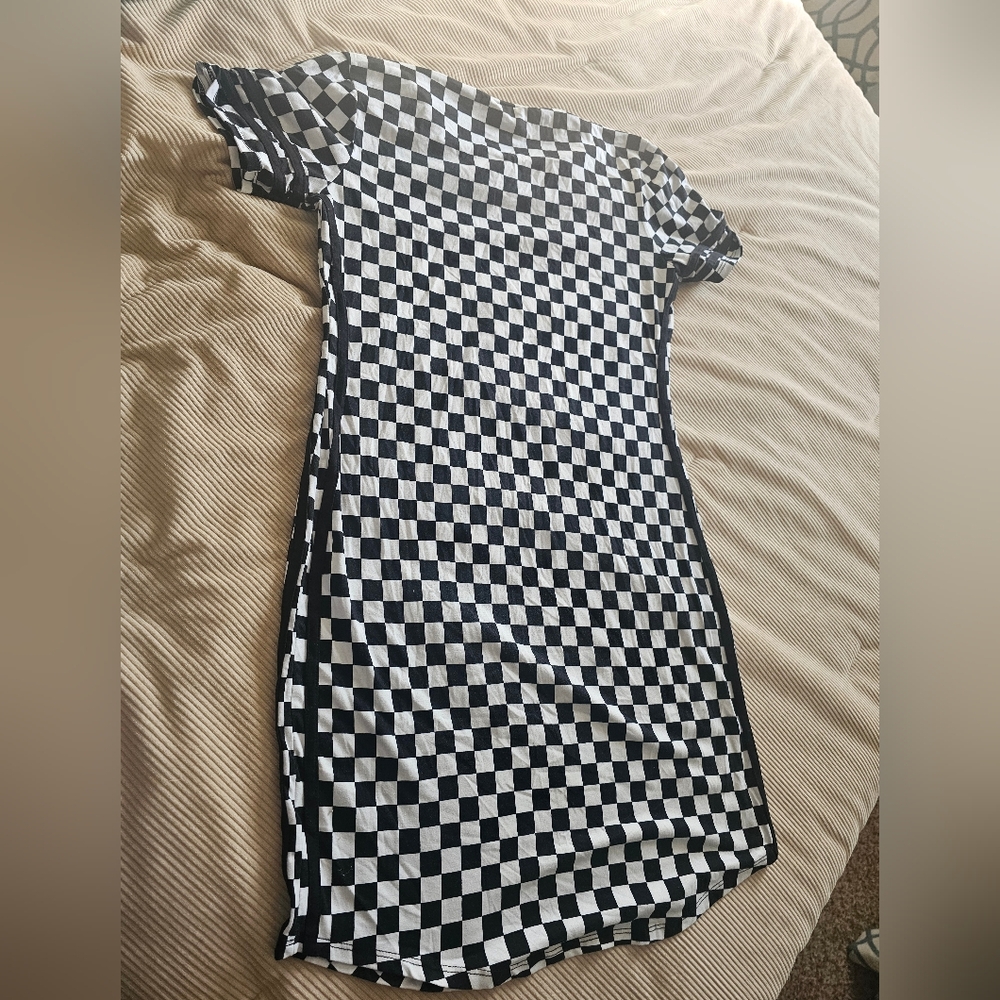 Vintage JOE BOXER Rally Print Dress. Size Med